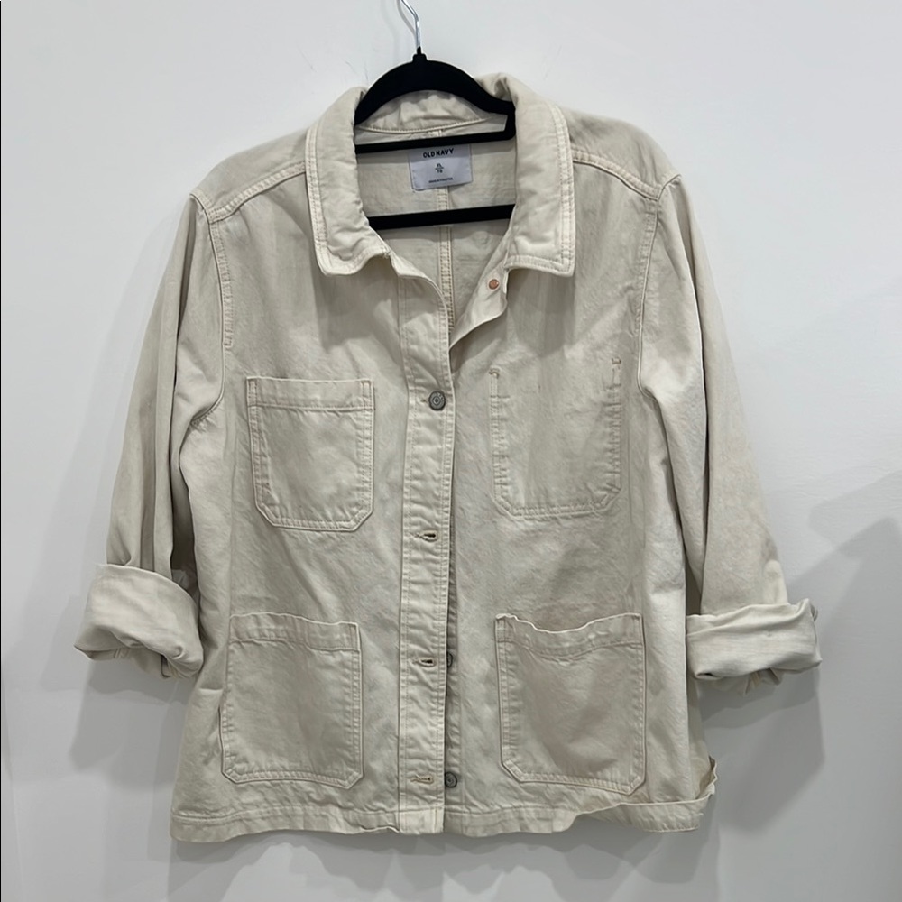 GAP Cream Utility Denim Jacket Classic Design